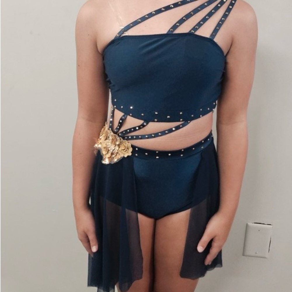 Elegant Navy and Gold Lyrical Contemp Costume